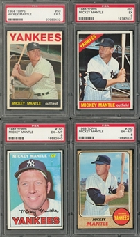 1964-1968 Topps Mickey Mantle PSA-Graded Collection (4 Different) 
